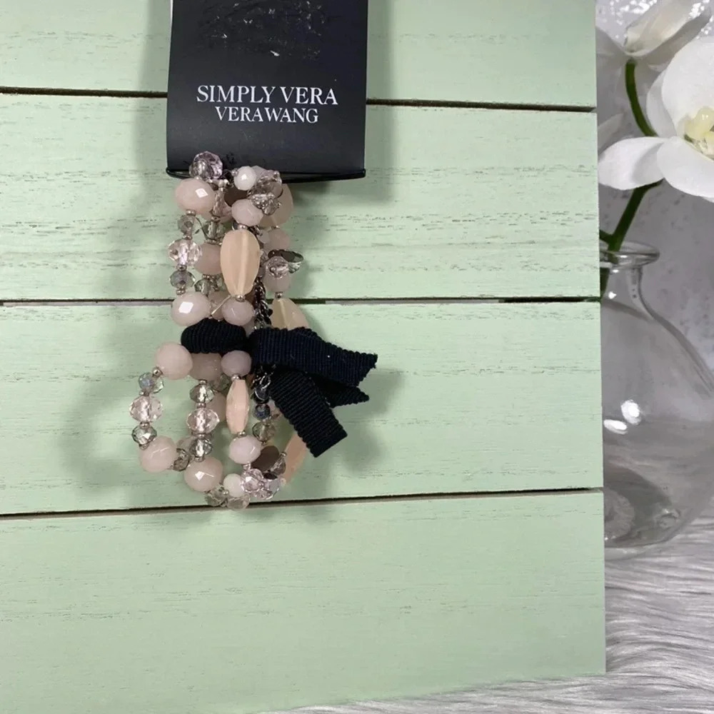 Simply Vera Vera Wang Pink Beaded Bracelet - Picture 2 of 4